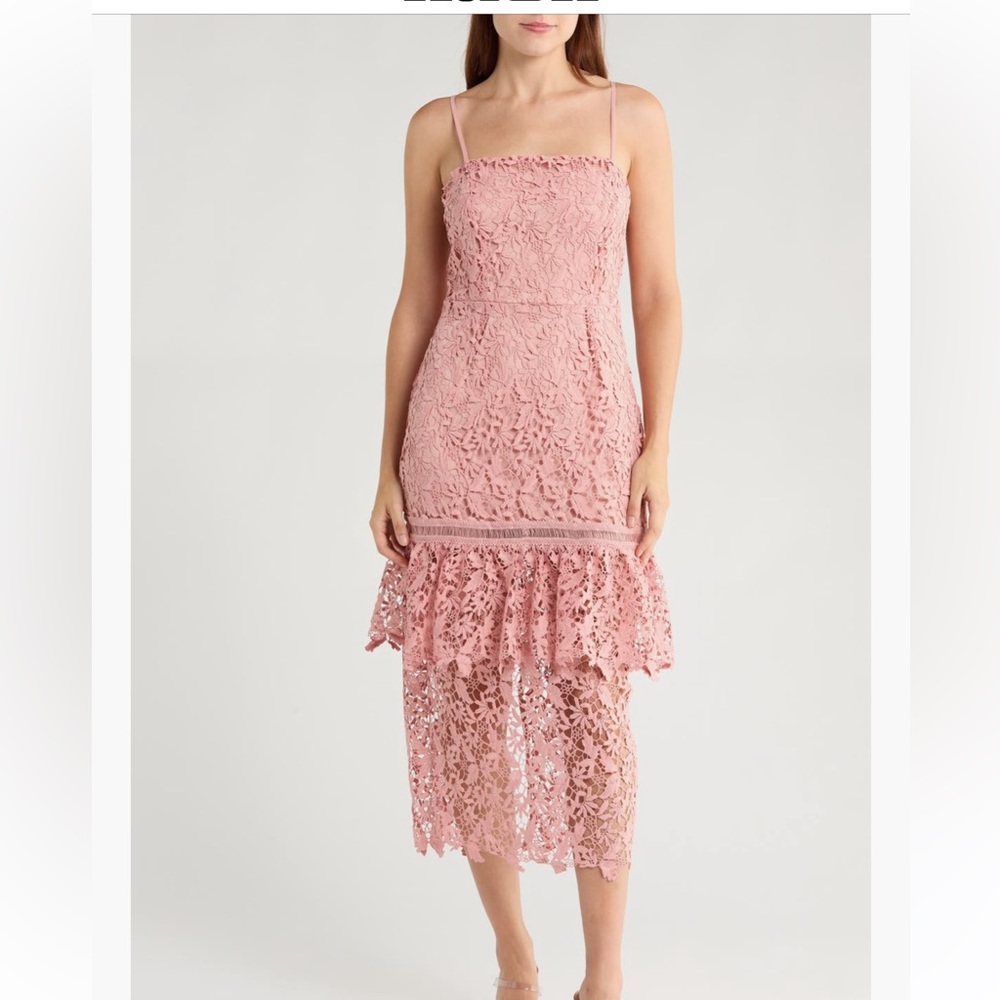 NSR Blush Lace Midi Skirt